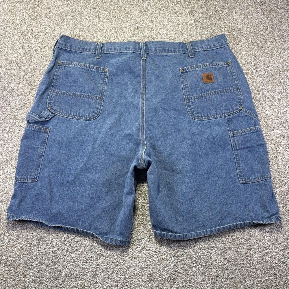 Carhartt Cargo Shorts Mens 44 Blue Denim Work Relaxed Fit Stonewash 10 Inseam